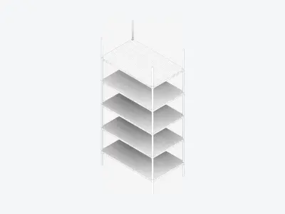 Shelving - Freestanding - Integral - Wire Shelving Low-poly 3D model