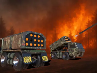 Armored Rocket Launcher Truck 3D model