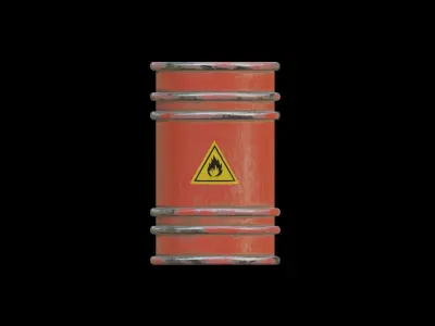 Oil Barrel Low-poly 3D model get