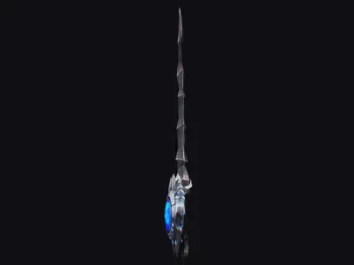 Sword Magical Cutting Fantasy Melee Dagger Iron Blade Saber Moon Low-poly 3D model