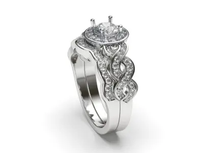 solitaire with ring sizes  8 part S92 3D print model
