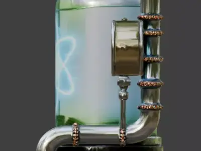 Industrial Atompunk Fusion Core Generator 3D Model Low-poly 3D model