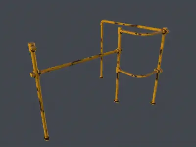 Modular Handrails 3D Model Low-poly 3D model