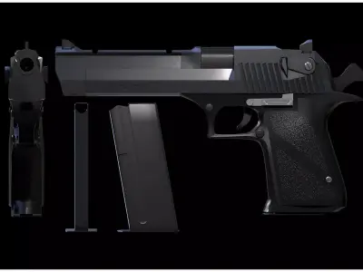 Desert Eagle 50 Realistic Gun 3D Model 3D model