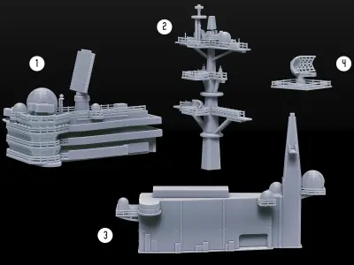 Aircraft Carrier - USS George H W Bush CVN-77 - Nimitz -  3D print model
