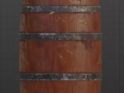 3D Wooden Barrel Free low-poly 3D model