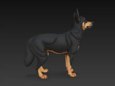 Dog Realistic 3D Model Basic - Low Poly Realistic Low-poly 3D model 2