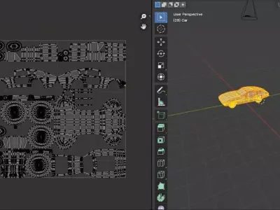 Maserati Ghibli 1st gen Low-Poly Game-ready Low-poly 3D model