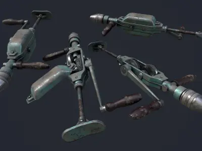 Hand drill Low-poly 3D model shop