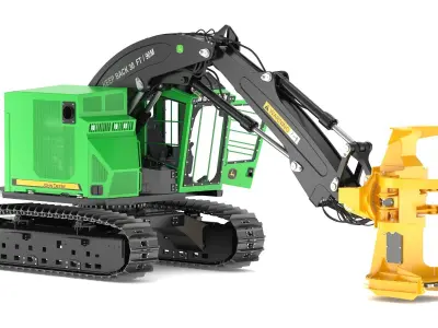 John Deere 853M Tracked Feller Buncher 3D model