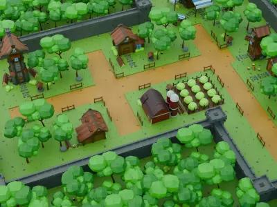 RTS Medieval Settlements Pack 3D model
