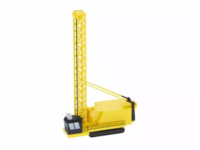 Drill Rig Mining D6640 Simplified Low-poly 3D model