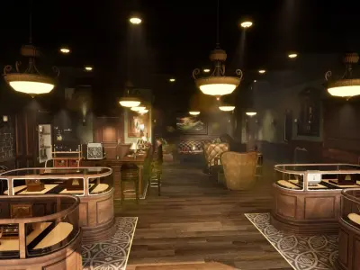 Cigar Store Pub Environment  - Modular Pack - UE5 Low-poly 3D model