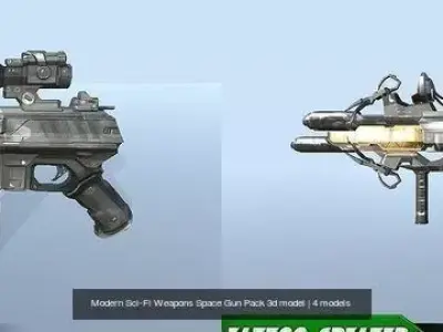 Modern Sci-Fi Weapons Space Gun Pack 3d model
