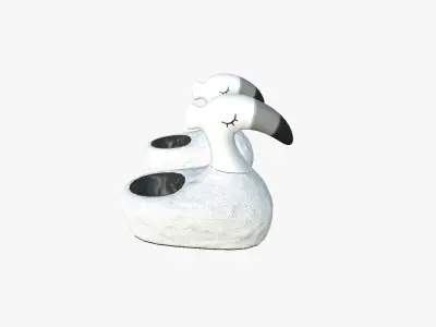 Slippers C08 White Flamingo - Costume Character Design Low-poly 3D model