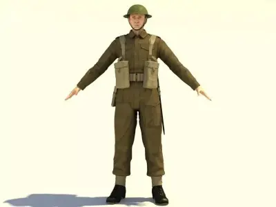 WWII British soldier 3D model