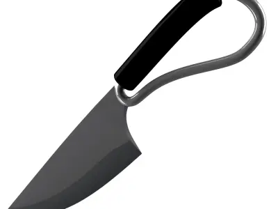Short battle knife v4 Low-poly 3D model