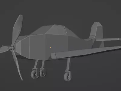 Low Poly Plane with propellers Free low-poly 3D model
