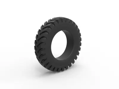 Military tire 10 Scale 1 to 25 3D print model