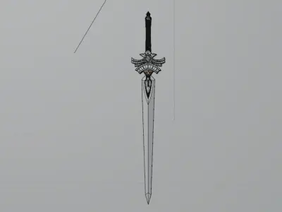 Low-Poly Genshin Impact COOL STEEL SWORD Low-poly 3D model