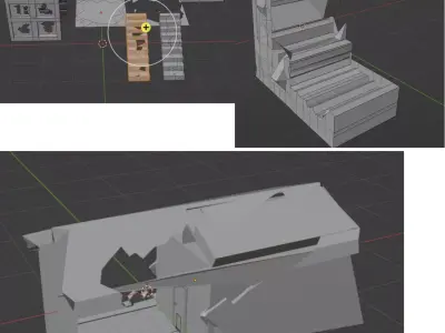 buildings destroyed Free low-poly 3D model