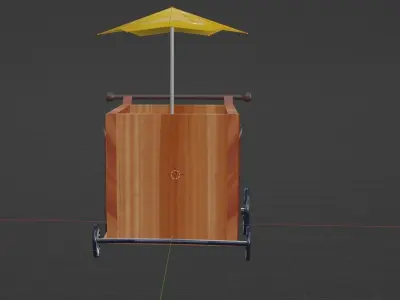 Street Cart Low-poly 3D model