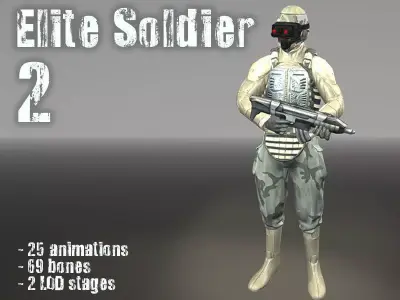 Elite Soldier Low-poly 3D model purchase