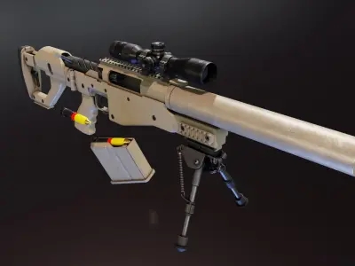 Truvelo Amris Rifle Low-poly 3D model