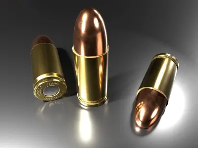 9mm Parabellum Luger  Ammo Inc 9x19  Low-poly 3D model