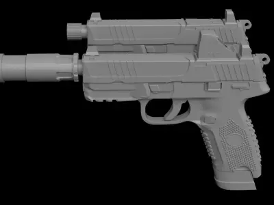 FN502 Gun Model 3D model