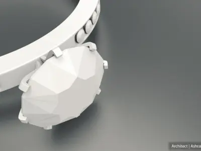 Silver Jewellery ring 3D model