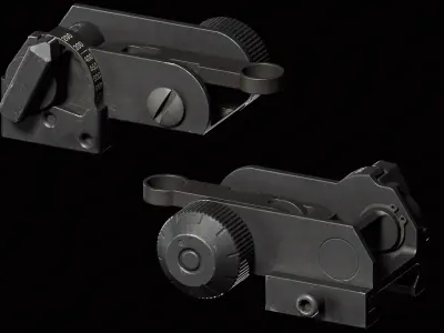Matech Back Up Iron Sights Low-poly 3D model