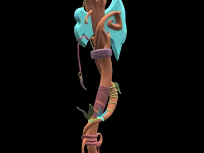 stylized 3D axe Low-poly 3D model