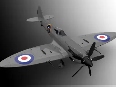 fighter british air force spitfire 3D model