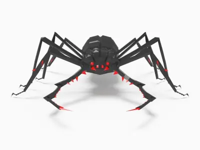 Bug low poly spider 3D model