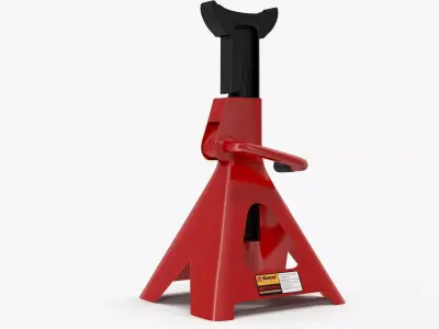 Jack Stand Red Low-poly 3D model