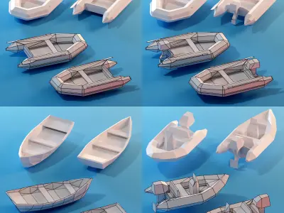 Paper Vessels Low-poly 3D model