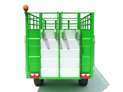 Animal Transporter Farm Trailer 3D model