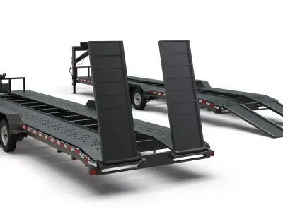 Texas Pride Trailers  Lowboy Bumper Pull and Gooseneck 2 in 1 Low-poly 3D model