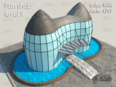 Fan Shop Low-poly 3D model 4