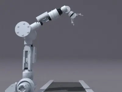 Industrial Robotic Arm 3D model 2