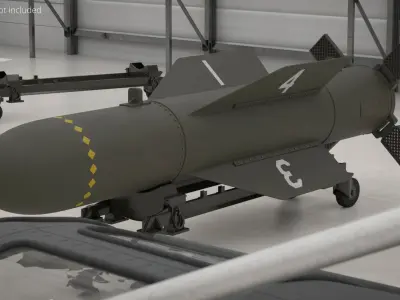 GBU-57 Bunker Buster Rigged 3D model