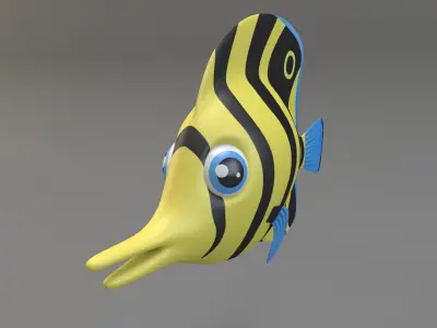 Cartoon Fish Low-poly 3D model 2