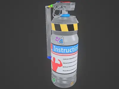Cyberpunk style Grenade Low-poly 3D model