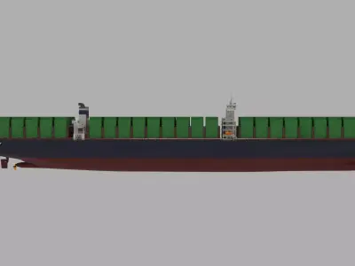 Highpoly 400m Largest Container Ship 3D model