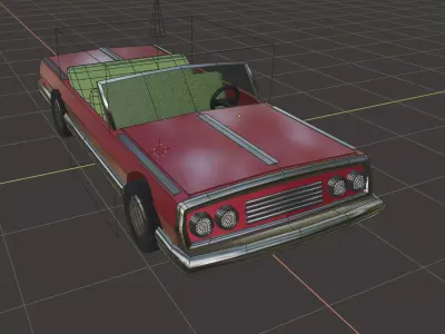 Classic Convertible Impala Low rider car Lowpoly Free 3D model