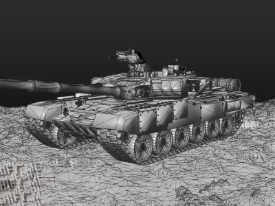 Modern Battle Tank Low Poly Low-poly 3D model