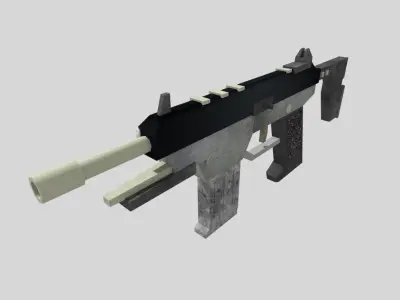 no brand low poly submachine gun 1 Low-poly 3D model