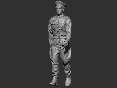 German Officer 3 ww2 3D print model