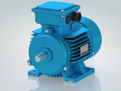 Electric Motor Low-poly 3D model